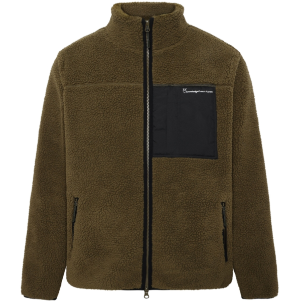 Billede nr 1. for Teddy fleece zip sweat - GRS/Vegan - 1100 DARK OLIVE