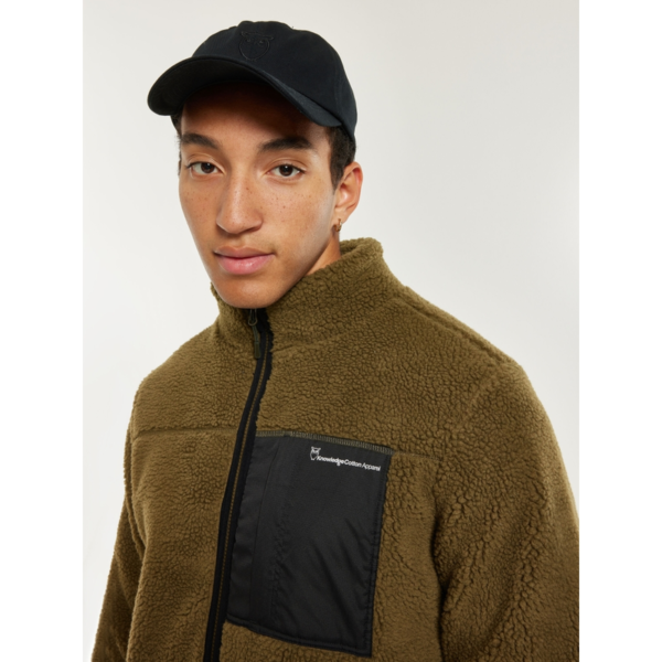 Billede nr 2. for Teddy fleece zip sweat - GRS/Vegan - 1100 DARK OLIVE