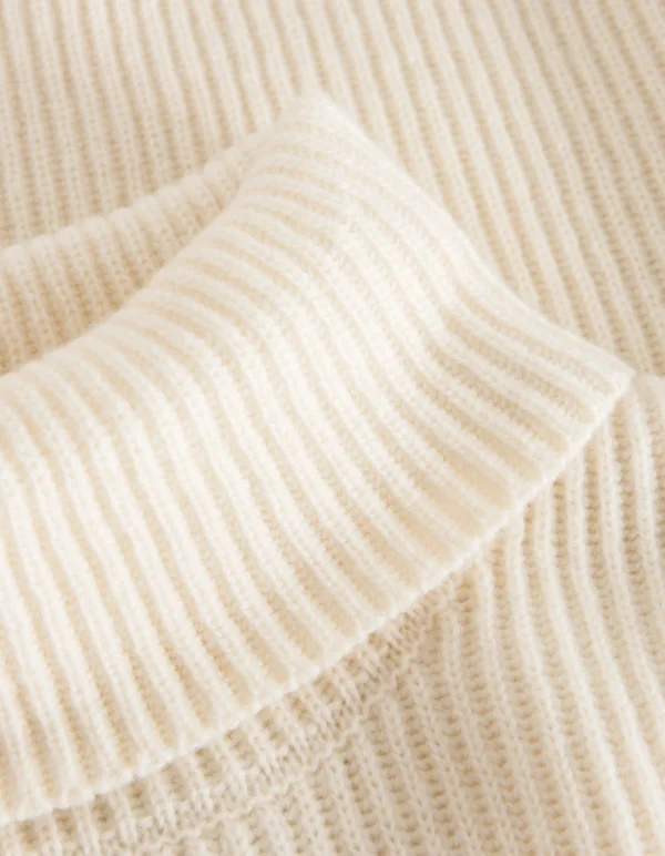 Billede nr 2. for Eddie Wool Rib Rollneck Knit - 215215 IVORY