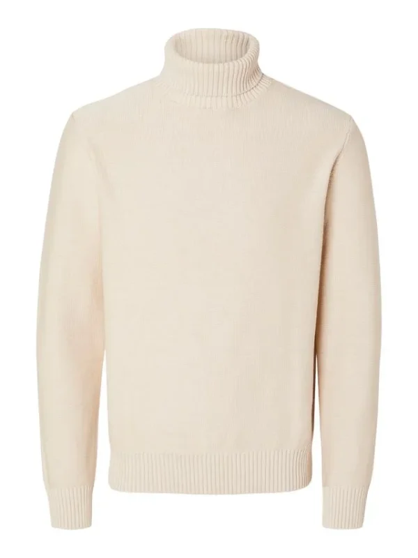 Billede nr 1. for SLHAXEL LS KNIT ROLL NECK NOOS - OATMEAL