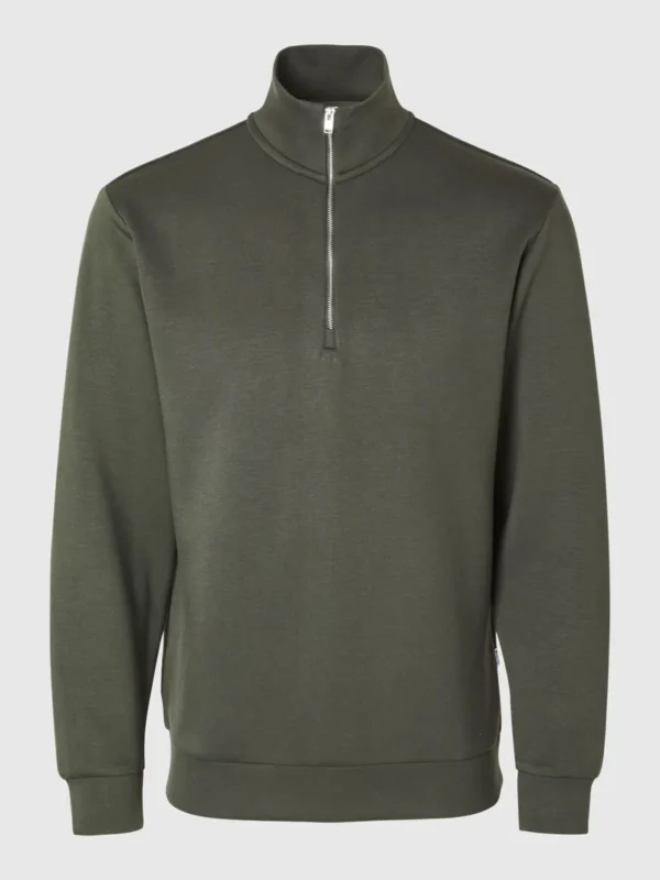 Billede nr 1. for SLHEMANUEL SOFT ZIP HIGH NECK SWEAT - FOREST NIGHT