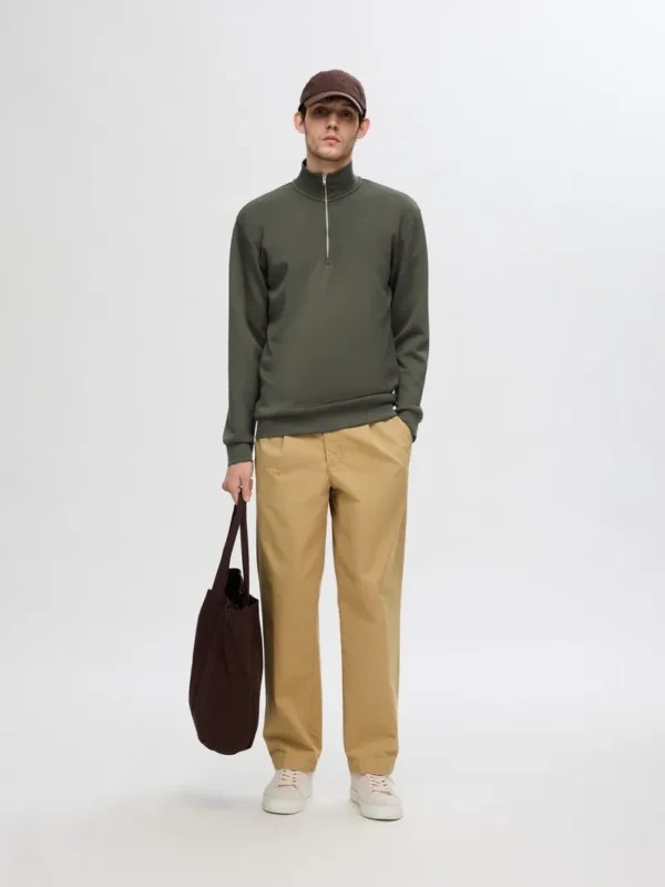 Billede nr 2. for SLHEMANUEL SOFT ZIP HIGH NECK SWEAT - FOREST NIGHT