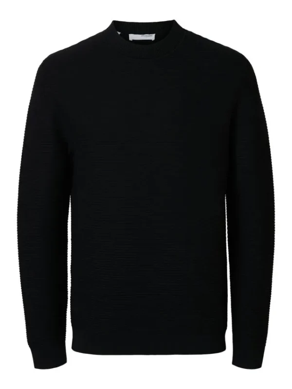 Billede nr 1. for SLHTION LS KNIT STRUCTURE MOCK NECK - BLACK