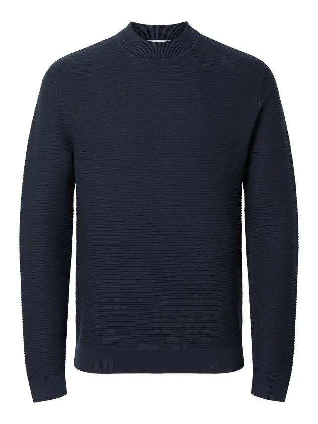 Billede nr 1. for SLHTION LS KNIT STRUCTURE MOCK NECK - SKY CAPTAIN