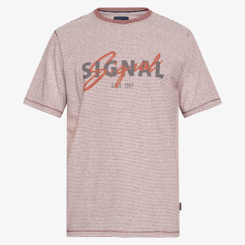 Billede nr 1. for LukeSI Print Stripe Tee - 6755 TANDORIRED