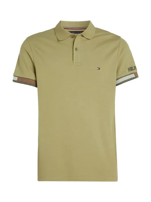 Billede nr 1. for FLAG CUFF SLIM POLO - L9F FADED OLIVE