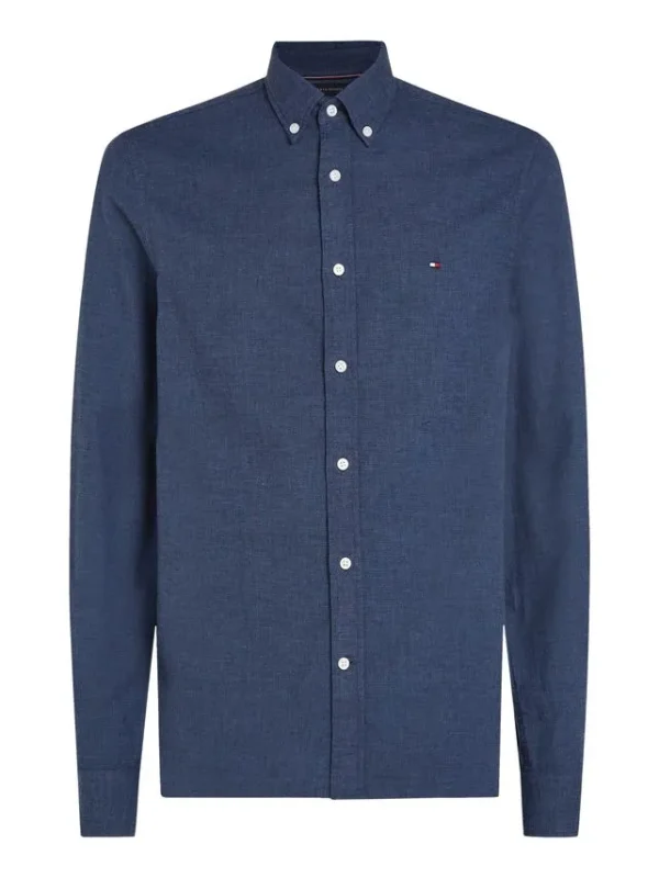 Billede nr 1. for BRUSHED LINEN SOLID SF SHIRT - DAF NIGHT SKY