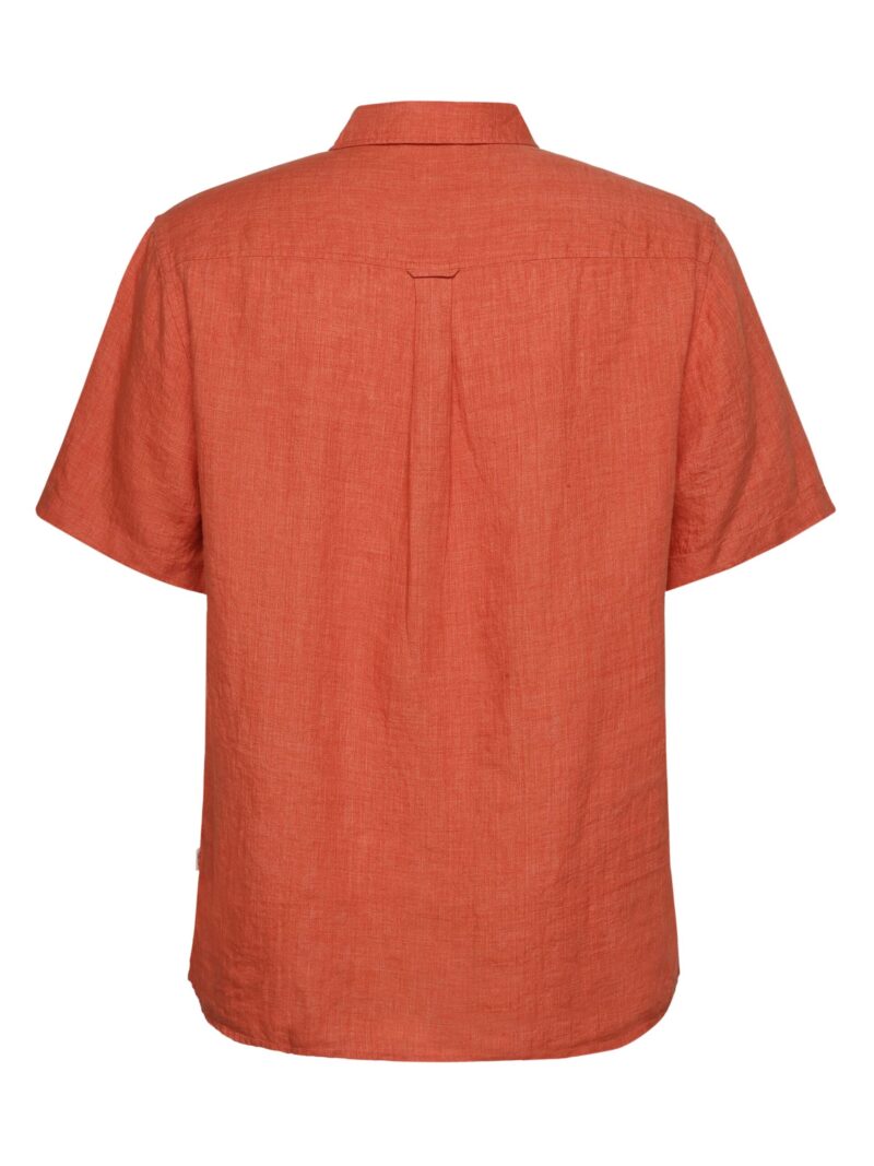 Regular linen short sleeve shirt - Orange - Billede 3