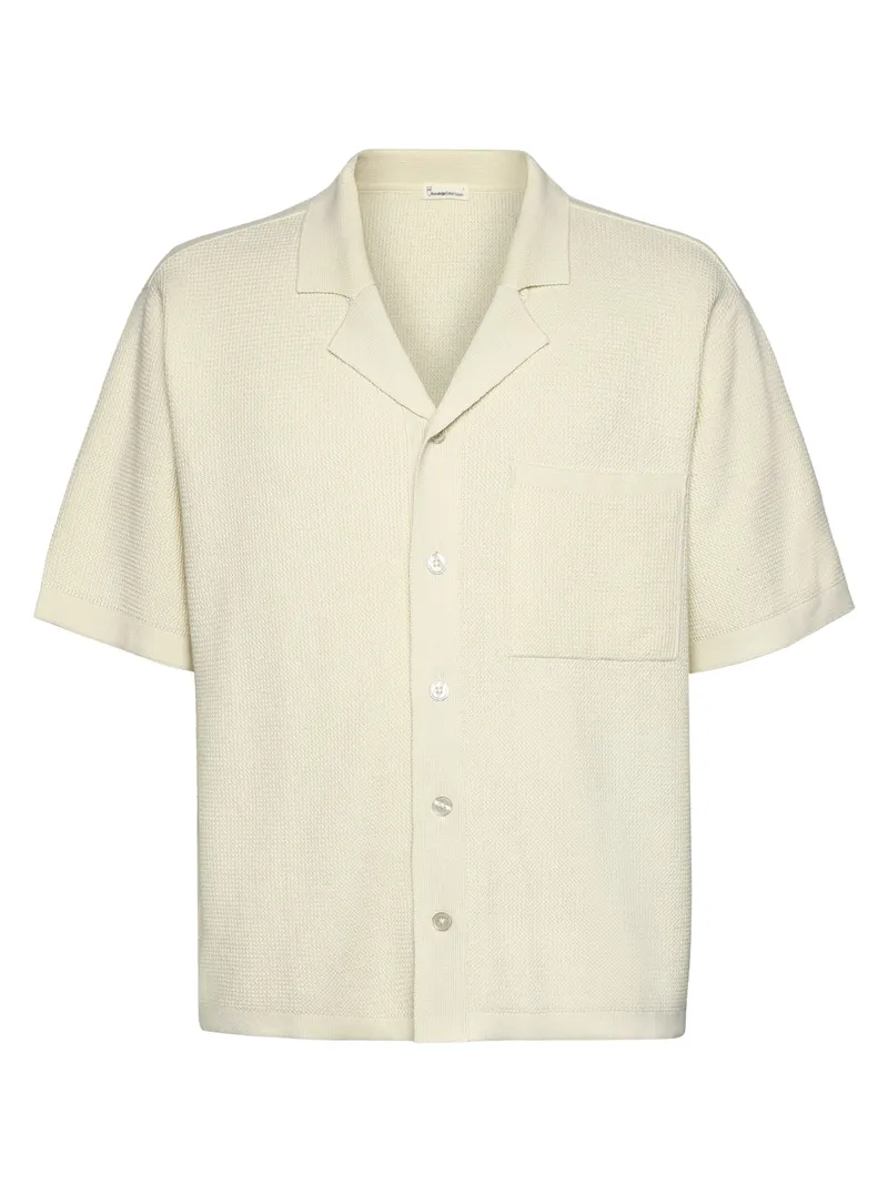 Billede nr 1. for Boxy short sleeve structured knitte - 1387 EGRET