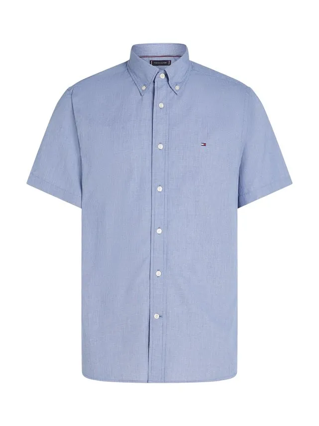 Billede nr 1. for FLEX POPLIN HOUNDSTOOTH SS SHIRT - 0GZ WEDGE BLUE