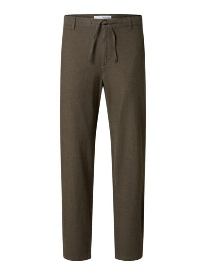 SLH172-SLIMTAPE BRODY LINEN PANT NO - Green