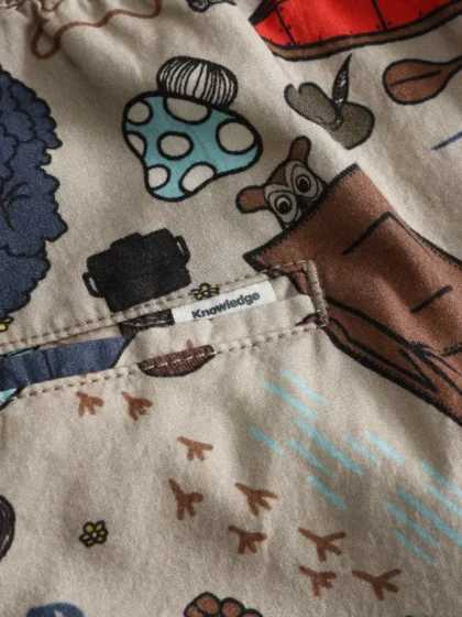 Billede nr 2. for Loose woven AOP shorts - GOTS/Vegan - 9933 CREME