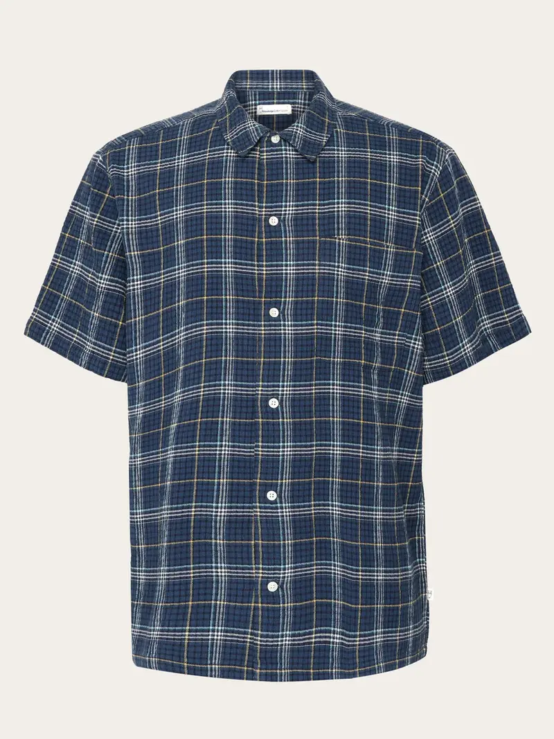 Billede nr 1. for Box fit seersucker short sleeved sh - 7034 BLUE CHECK