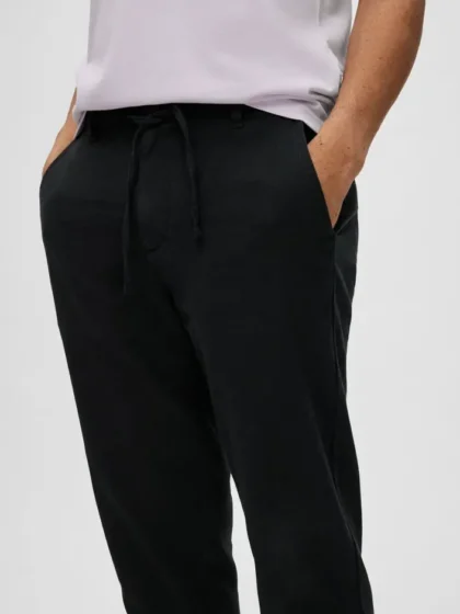 Billede nr 2. for SLH172-SLIMTAPE BRODY LINEN PANT NO - BLACK