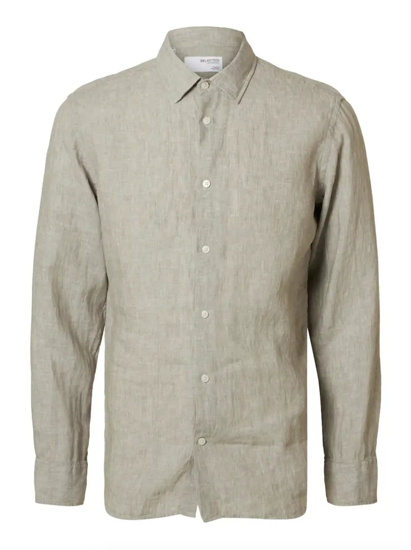 Billede nr 1. for SLHREGKYLIAN-LINEN SHIRT LS CLASSIC - VETIVER