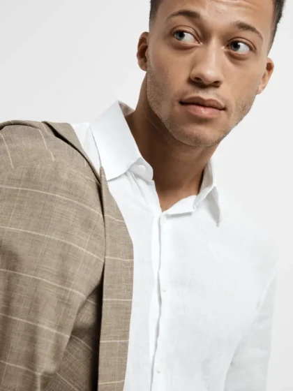 Billede nr 2. for SLHREGKYLIAN-LINEN SHIRT LS CLASSIC - WHITE