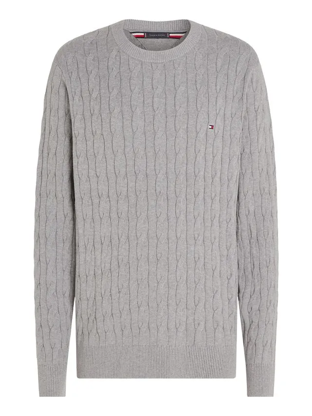 Billede nr 1. for CLASSIC COTTON CABLE CREW NECK - P9V MEDIUM GREY