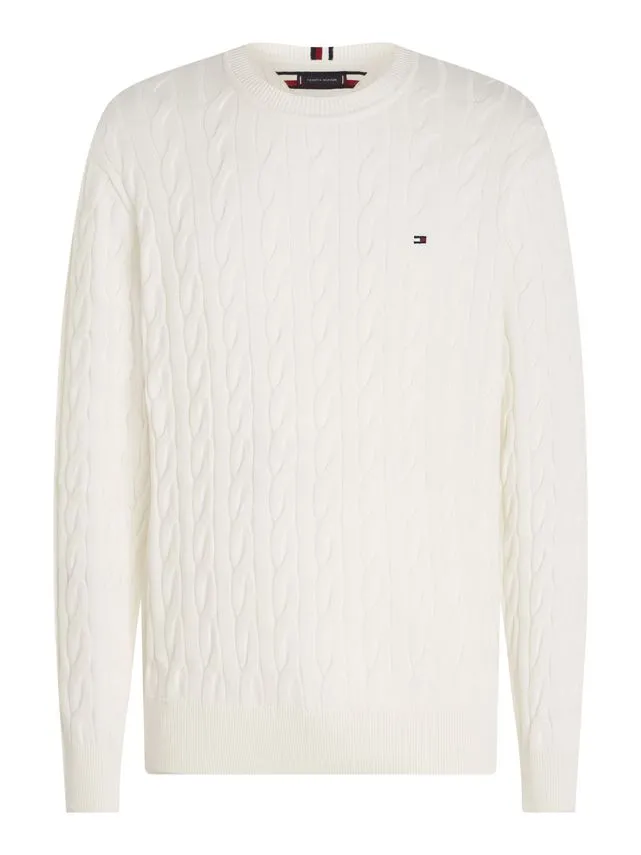 Billede nr 1. for CLASSIC COTTON CABLE CREW NECK - YBH ANCIENT WHI