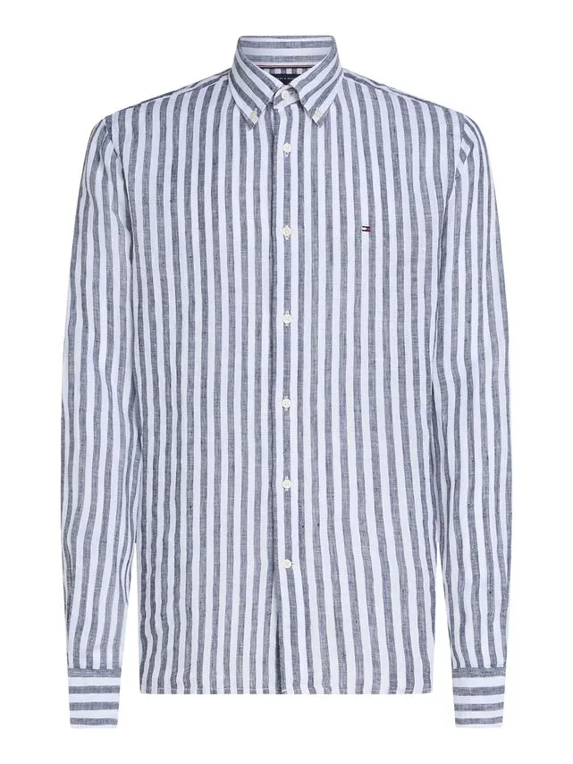 Billede nr 1. for LINEN ESSENTIAL STRIPE RF SHIRT - 0A5 DESERT SKY