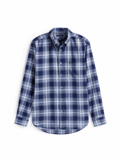 SOFT TOUCH BLND CHECKED RF SHIRT - blue