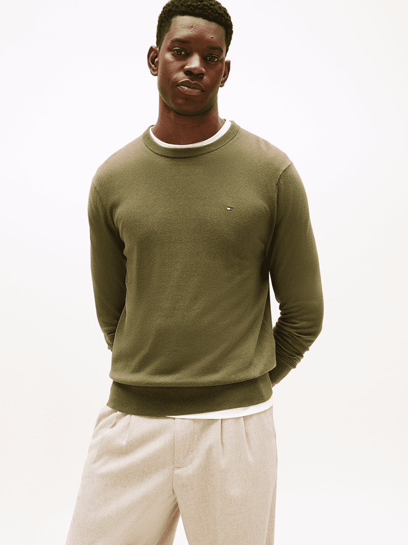 PIMA CASHMERE CREW NECK - Green - Billede 2