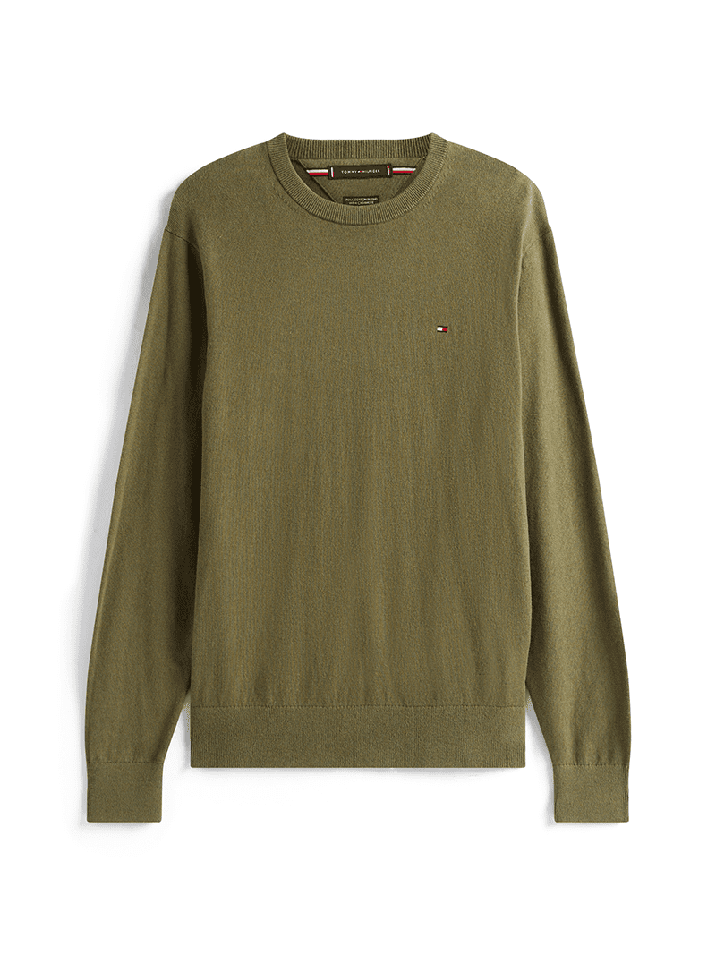 PIMA CASHMERE CREW NECK - Green