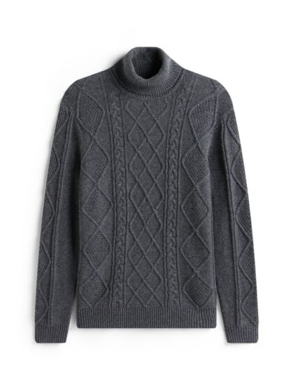 DC WO/WS CABLE ROLL NECK - grey