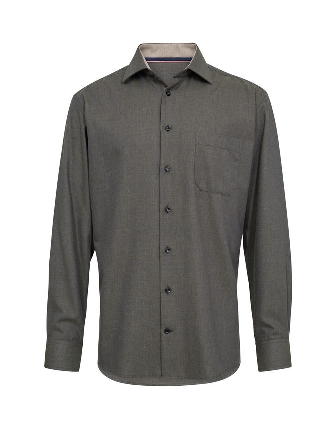 Mens shirt l/s regular fit - army