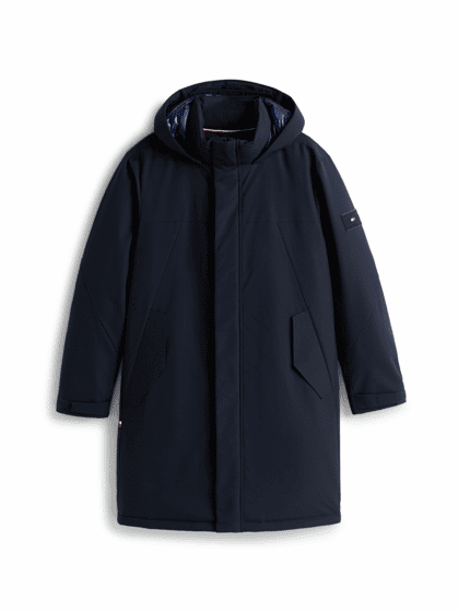 TECH HOODED PADDED PARKA - blue