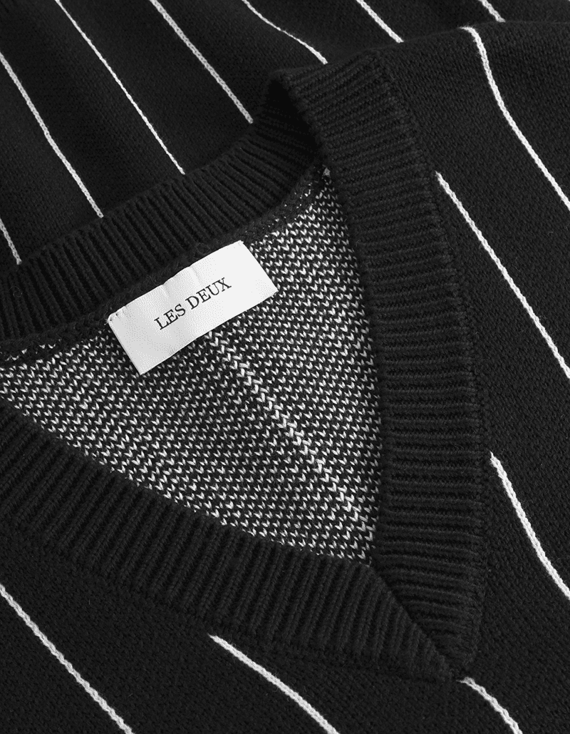Gaston Jacquard Pinstripe Vest - black - Billede 3