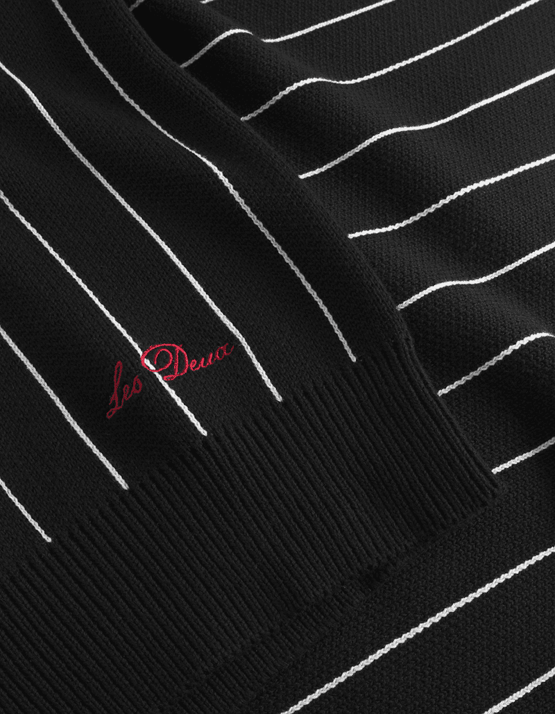 Gaston Jacquard Pinstripe Vest - black - Billede 4
