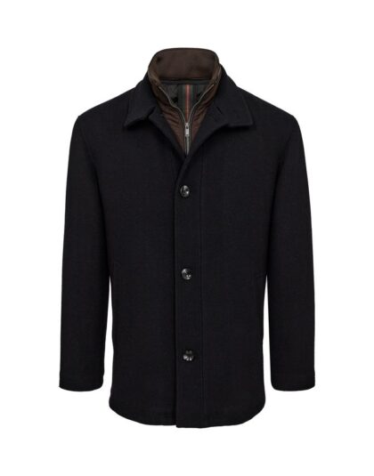 Mens wool jacket regular fit - navy