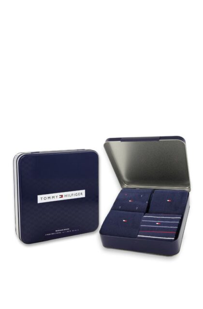 TH MEN SOCK 4P TIN GIFTBOX - navy