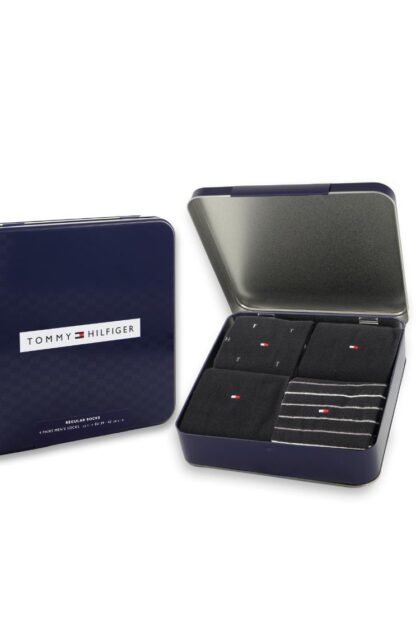 TH MEN SOCK 4P TIN GIFTBOX - black