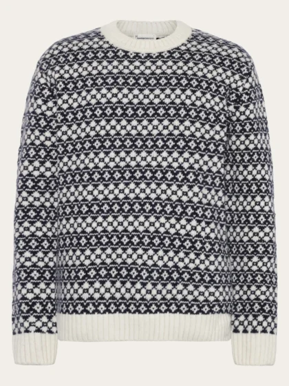 Lambswool Crew Neck Knit RWS - blue