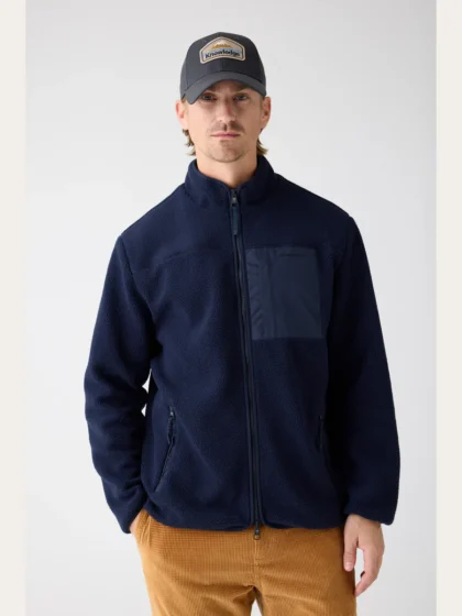 Losse Fit Zip Fleece - dark blue