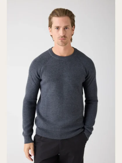 Merino Crew Jacquard - grey