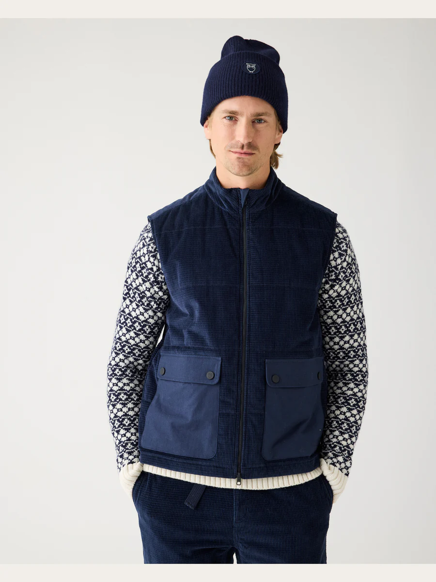 Organic Cotton Corduroy Vest GOTS - blue