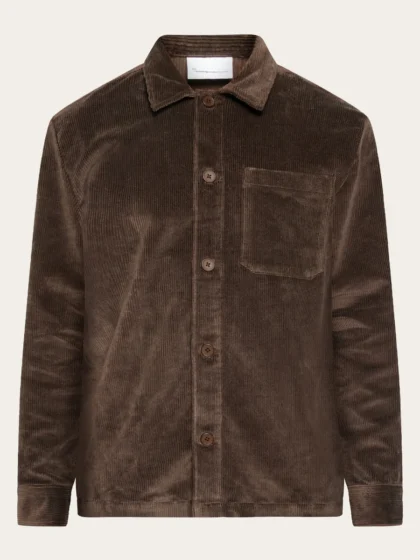 Organic Cotton Corduroy Overshirt G - brown