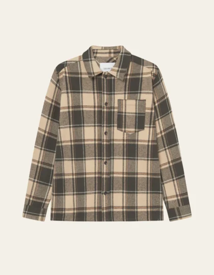 Loan Check Twill Overshirt - brown